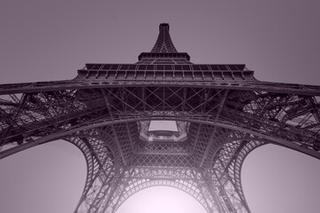 Eiffel tower with bright blue sky - Paris. France