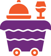 Food trolley Vector Icon Design Illustration