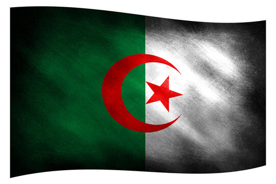 The waving flag of Algeria