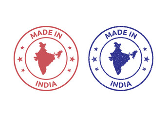 made in India labels set, product stamp of Republic of India