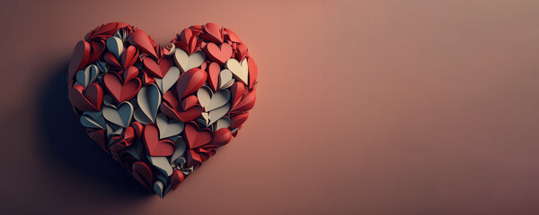Valentine Heart Red and White (Generative Art)