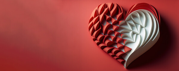 Valentine Heart Red and White (Generative Art)