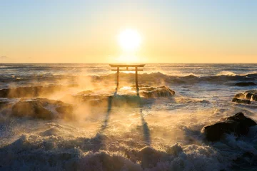 Gordijnen Torii Gates 鳥居と朝日  © 諭 平野