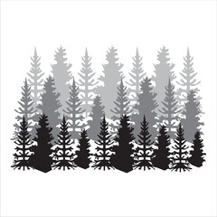 dense forest icon, vector, illustration, symbol