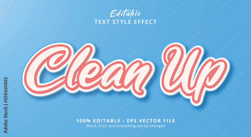 Poster clean up text style effect, editable text effect