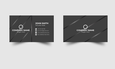Professional and modern business card template, Clean business card design, Black business card layout, Trendy business card design