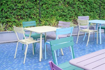 chair and table in the cafe