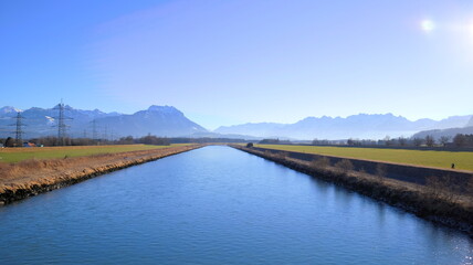 The Rhine River on a summer day
