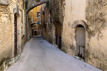 Fototapeta na wymiar Alley of the medieval village of Saint Montan in Ardèche, France
