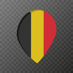 Fototapeta premium Map pointer with Belgium flag. Vector illustration.