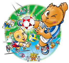 イヌ,キャラクター ,スポーツ,イメージ画