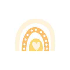 Abstract doodle Rainbow graphic isolated on white background. Hand drawn vector illustration. Design elements.