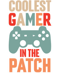 Coolest gamer in the patch T-Shirt Designs.