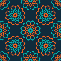 Seamless pattern with ethnic geometric ornament. Beautiful abstract illustration.