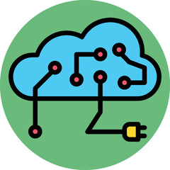 Electric Cloud Vector Icon
