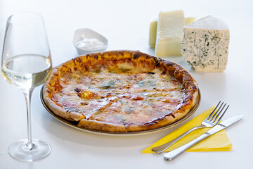 Pizza at the restaurant 