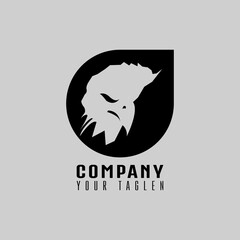 eagle head logo design template in circle, suitable for sport, company logo template