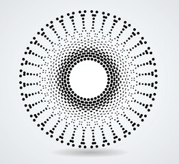 Halftone dots in circle form. round logo . vector dotted frame . design element
