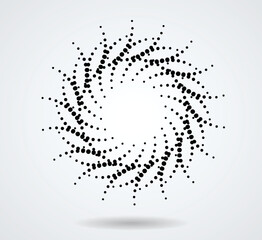 Halftone dots in circle form. round logo . vector dotted frame . design element
