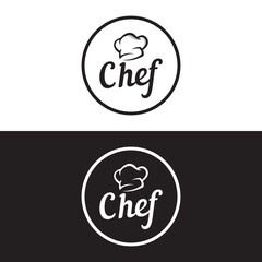Professional chef or kitchen chef hat logo template design. Logo for business, home cook and restaurant chef.