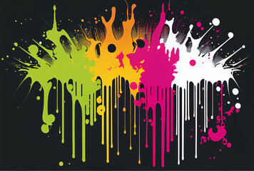 Graffiti Dripping Paint Spray Paint Colourful Water Light Black Background