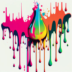 Graffiti Dripping Paint Spray Paint Colourful Water Light Blue Background