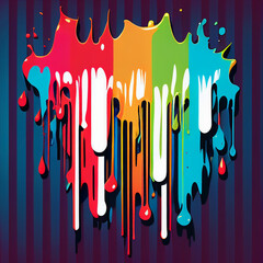 Graffiti Dripping Paint Spray Paint Colourful Water Stripe Background