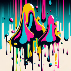 Graffiti Dripping Paint Spray Paint Colourful Water
