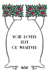 vintage art deco style poster with roses and branches