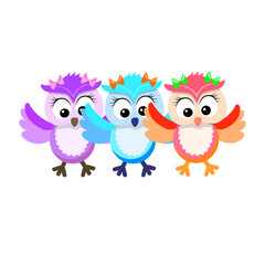 Cartoon owl isolated on white background cartoon owl, vector