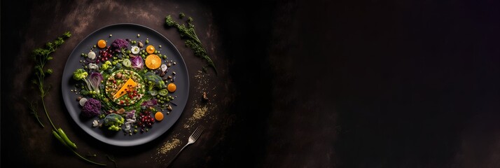 Fototapeta na wymiar Vegetarian Food, Food Plate, Generative AI