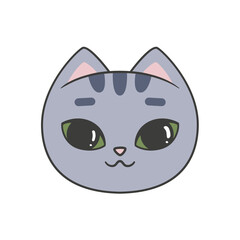 Portrait of a cute cat. Illustration on transparent background