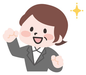 スーツを着たシニアの会社員の女性