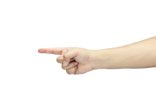 man's hand pointing