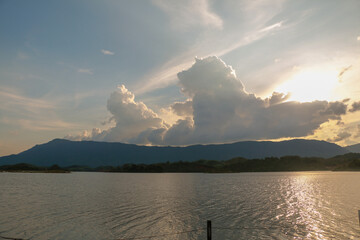 Beautiful Nam Ngum Lake in Laos close to vang vieng. Asia Travel
