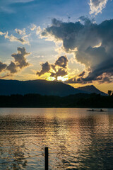 Beautiful Nam Ngum Lake in Laos close to vang vieng. Asia Travel