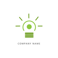 Eco friendly business logo with green light concept