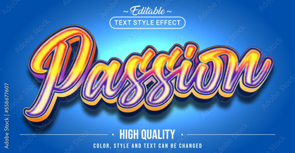 Poster editable text style effect - passion text style theme.