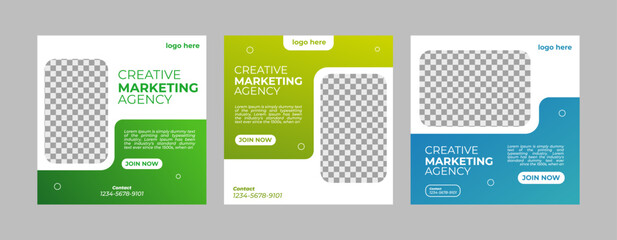 digital business marketing square banner for social media post template. social media post template with gradient color