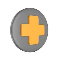 Add Button. Web Interface 3D rendering.