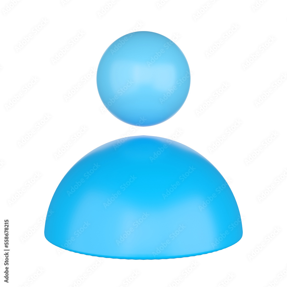 Poster user avatar icon. web interface 3d rendering.