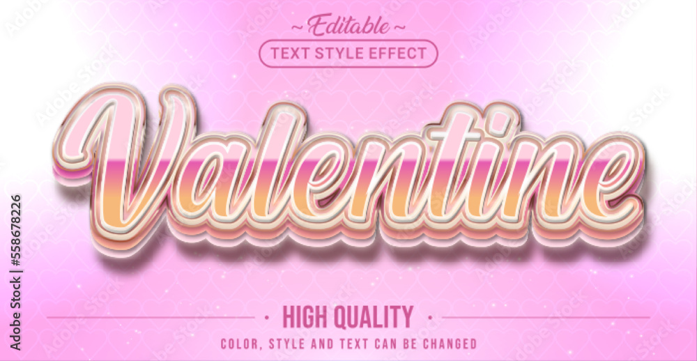 Poster editable text style effect - valentine text style theme.