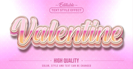 Editable text style effect - Valentine text style theme.