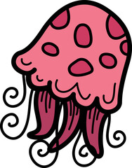 Hand drawn jellyfish character