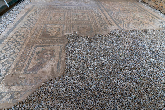 Mosaic work found in the ancient city of Metropolis in Torbali, Izmir
