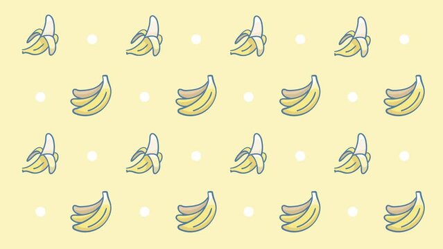 Banana illustration pattern 4K background animation