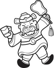 Hand Drawn Chinese Wealth God illustration