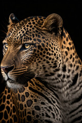 Portrait of a leopard, Generative AI	