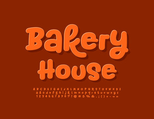 Fototapeta na wymiar Vector business logo Bakery House with calligraphic Font. Creative Alphabet Letters, Numbers and Symbols set