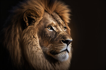 Portrait of a lion, Generative AI	